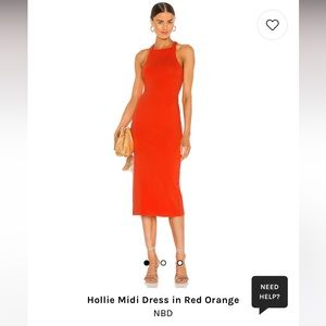 Revolve Hollie Dress in Red Orange